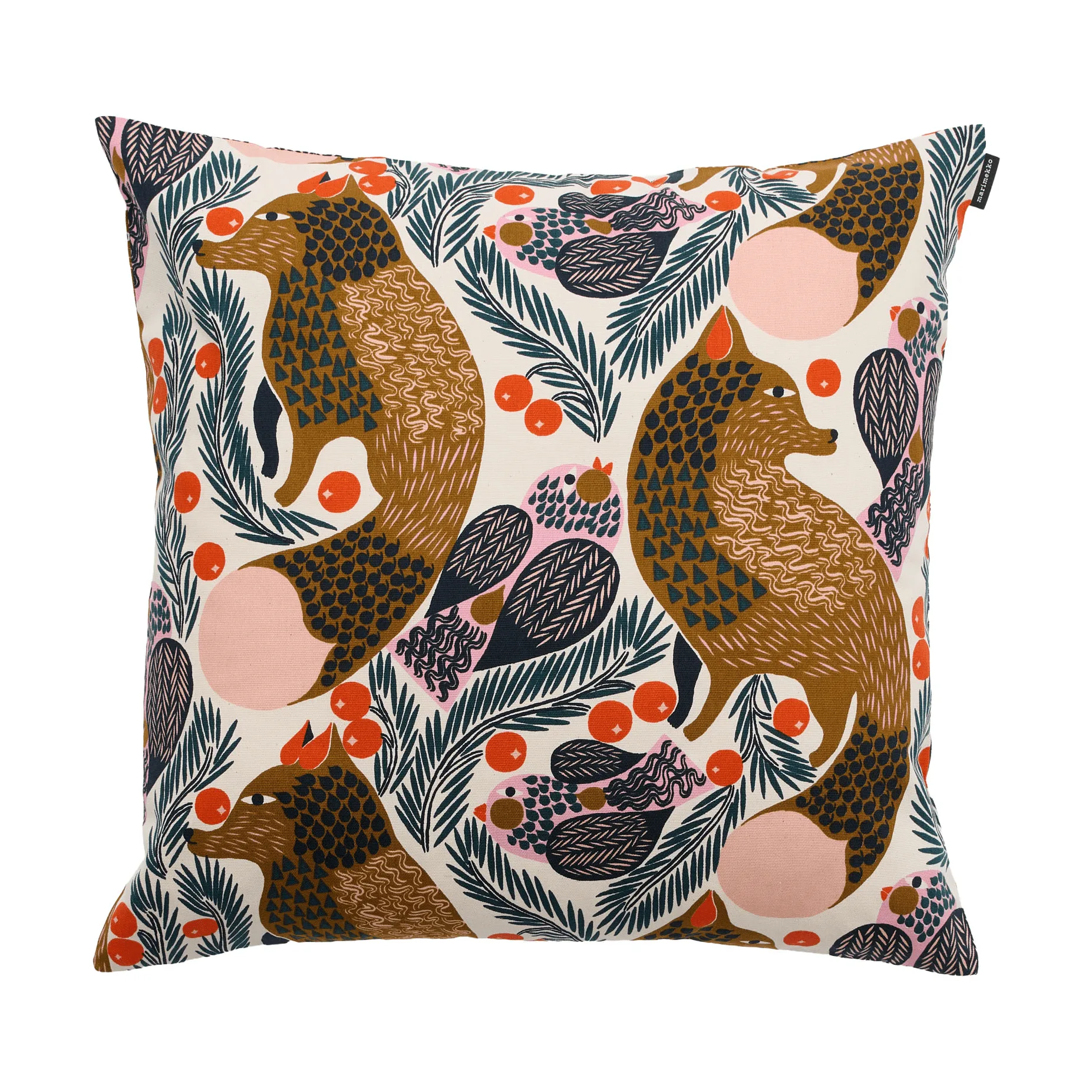 Pieni Ketunmarja pudebetræk 50x50 cm, White-multicolour Marimekko