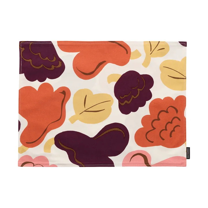 Pieni Kukasta Kukkaan Acryl bordskåner - Off white-blomme-lyserød-terracotta - Marimekko