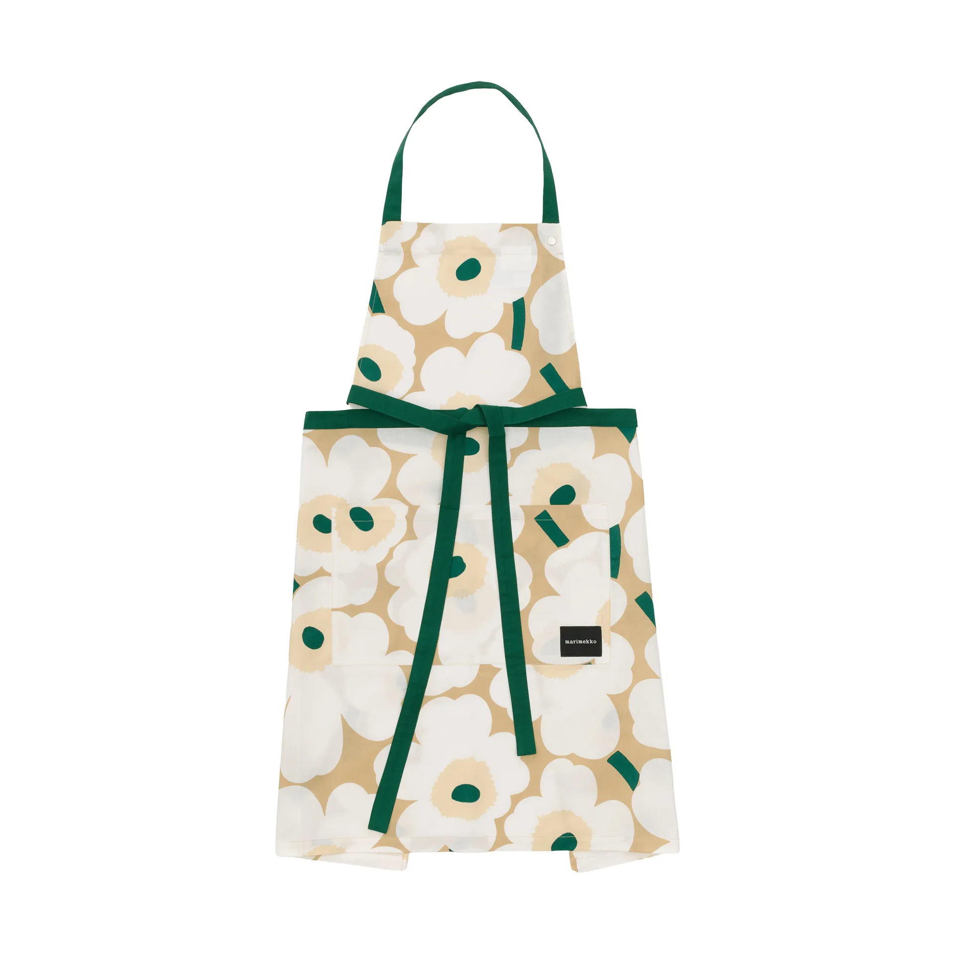 Pieni Unikko forklæde, Sand-white-hay-emerald Marimekko