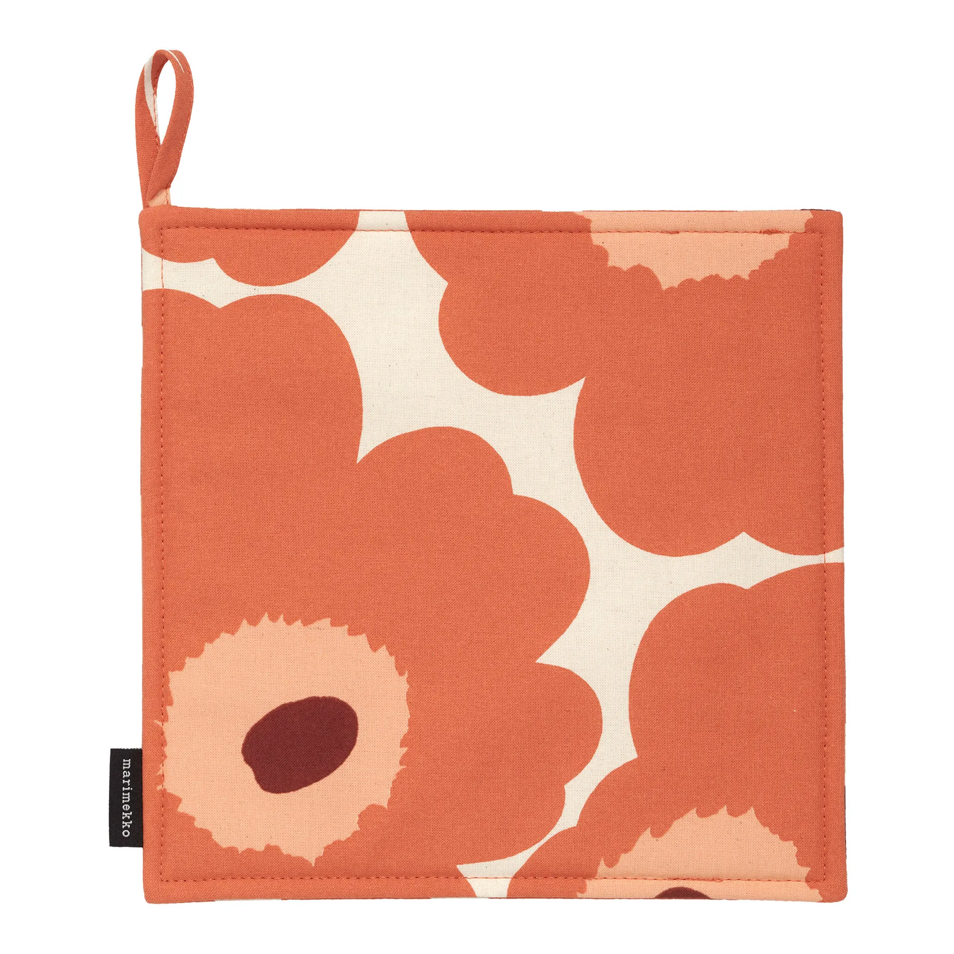 Pieni Unikko grydelap 21,5x21,5 cm, Beige/Orange/Brun Marimekko