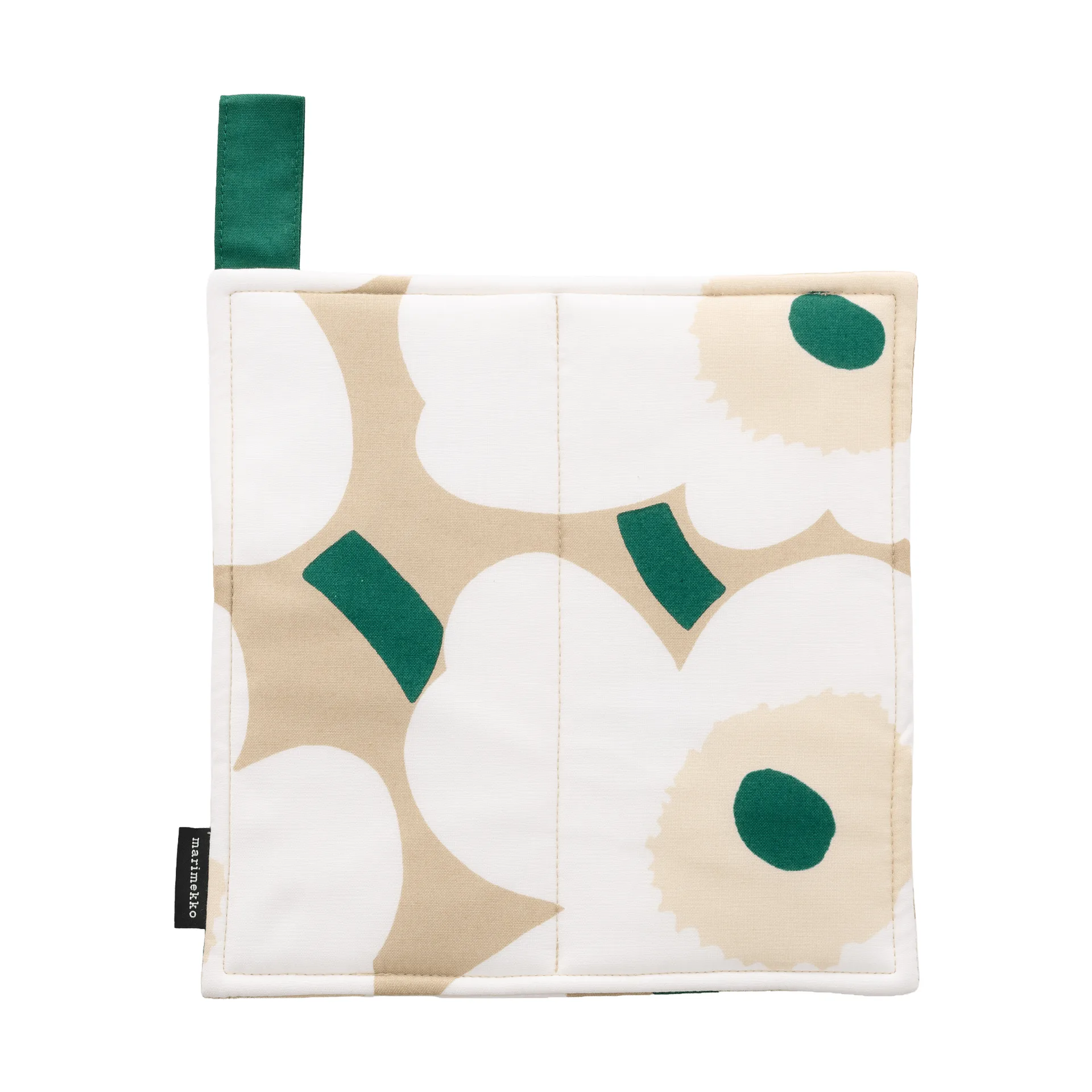 Pieni Unikko grydelap 21,5x21,5 cm, Sand-white-hay-emerald Marimekko