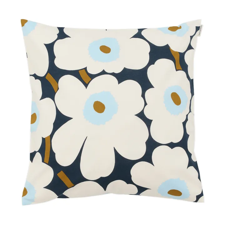 Pieni Unikko pudebetræk 50x50 cm - Blueberry-white-cold blue - Marimekko