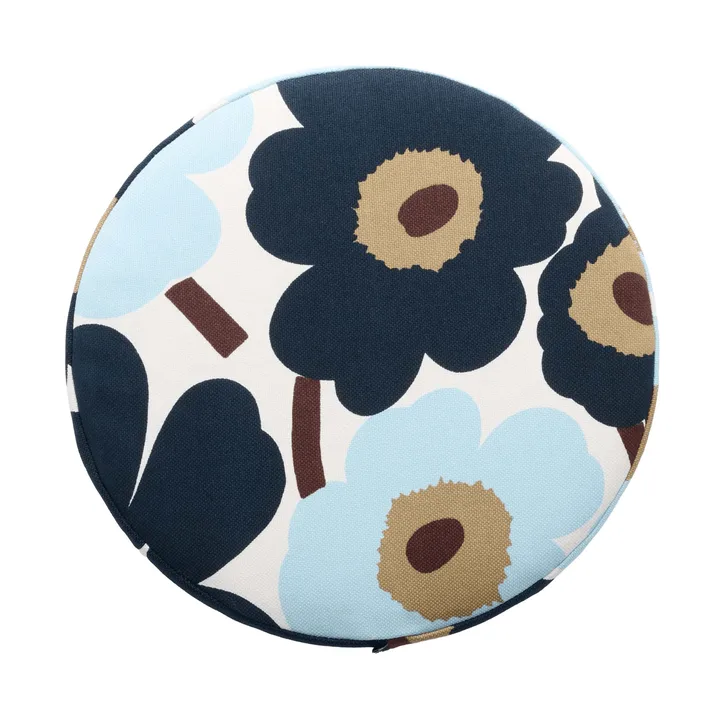 Pieni unikko rund siddepude - White-blueberry-cold blue-dark brown - Marimekko