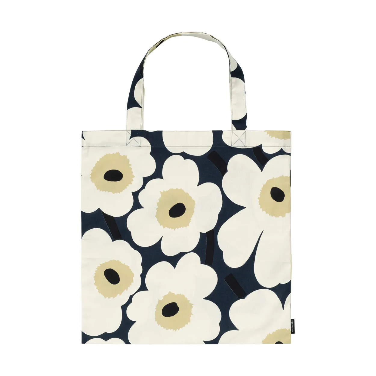 Marimekko Pieni Unikko taske 44x43 cm Midnight blue-Cream-Hay