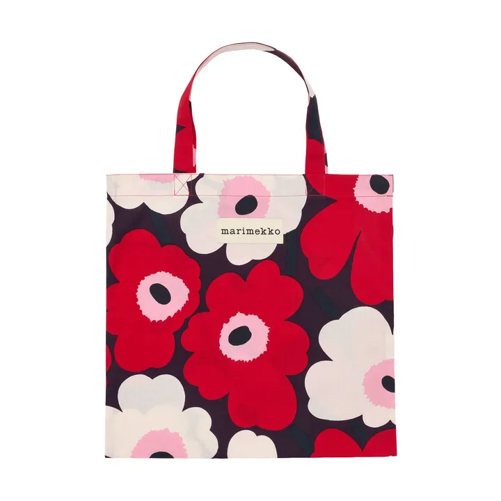 Pieni Unikko taske 44x43 cm - Plum-cranberry-off white-rose - Marimekko