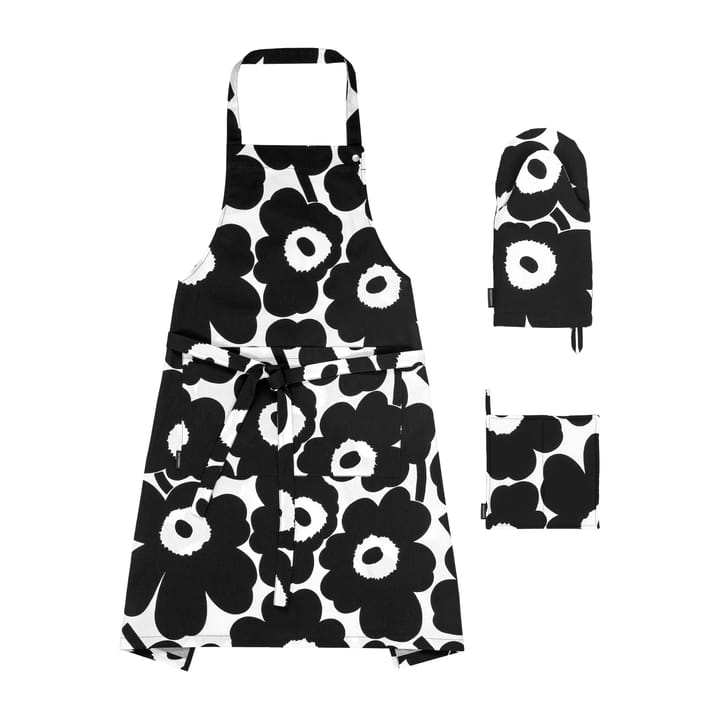 Pieni Unikko tekstilsæt til køkkenet, Hvid-sort Marimekko
