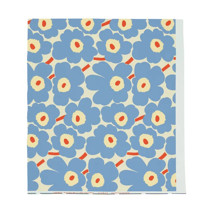 Pieni Unikko udendørs stof - Off white-light blue-melon-orange red - Marimekko