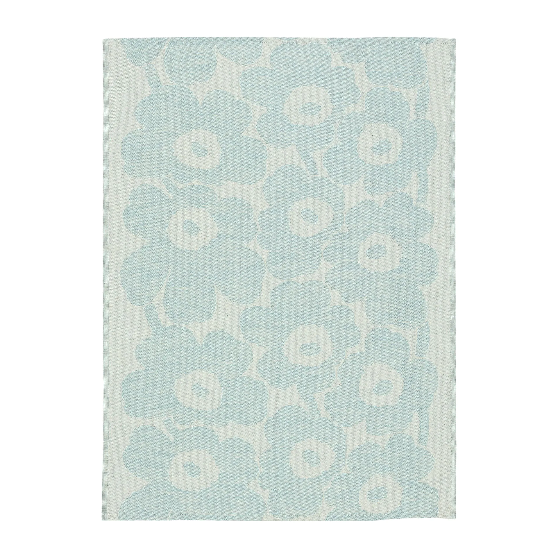 Pieni Unikko viskestykke bomuld/hør 50x70 cm, Offwhite/Light blue Marimekko