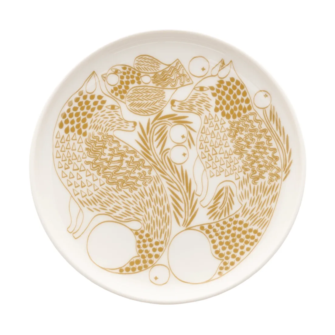 Piirto Ketunmarja desserttallerken, White-bronze brun, Ø13,5 cm Marimekko