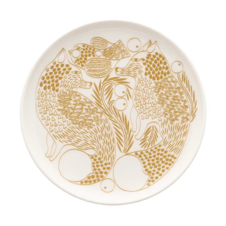Piirto Ketunmarja desserttallerken - White-bronze brun, Ø13,5 cm - Marimekko