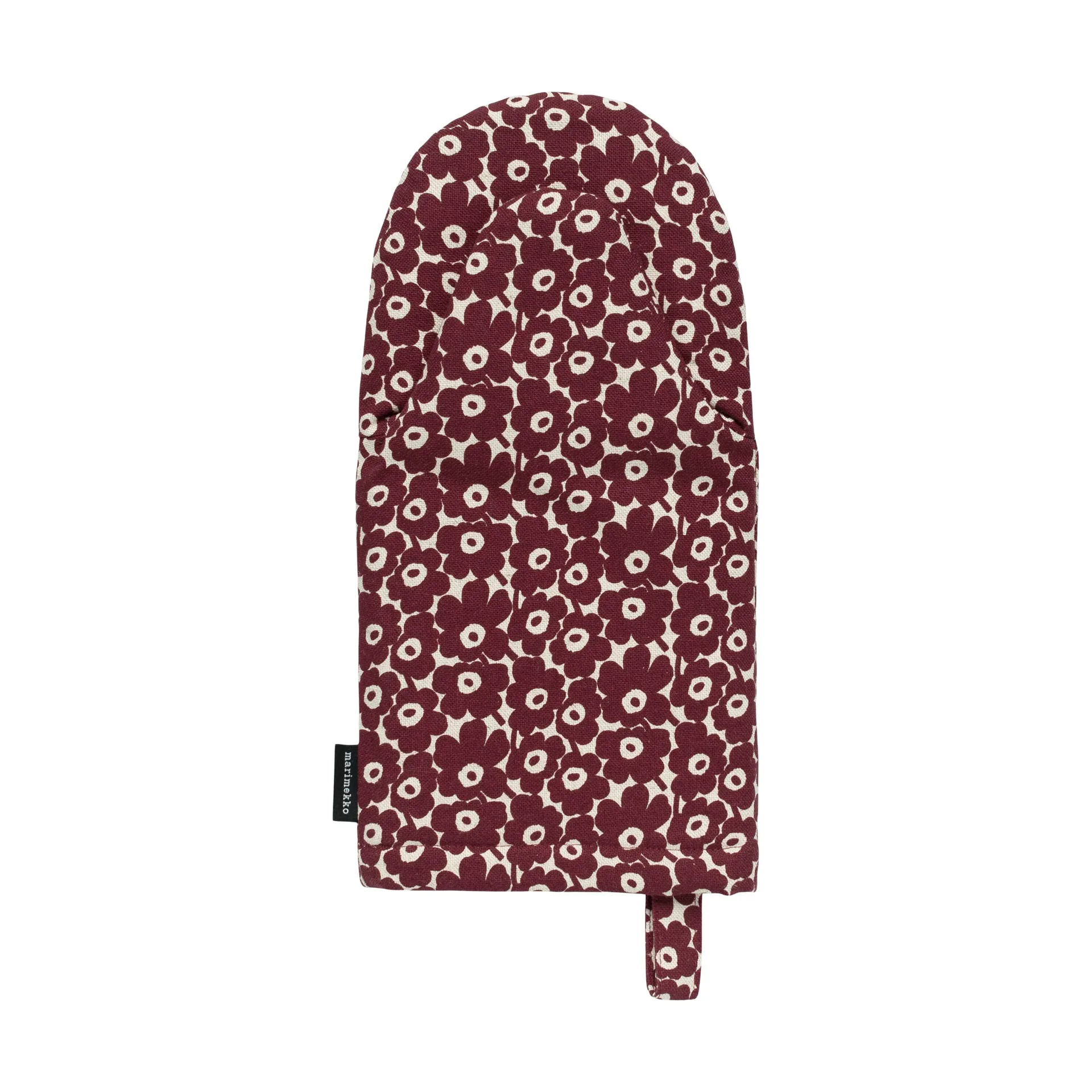 Pikkuinen Unikko grydvante -> Pikkuinen Unikko grydvante, Linen-bordeaux Marimekko
