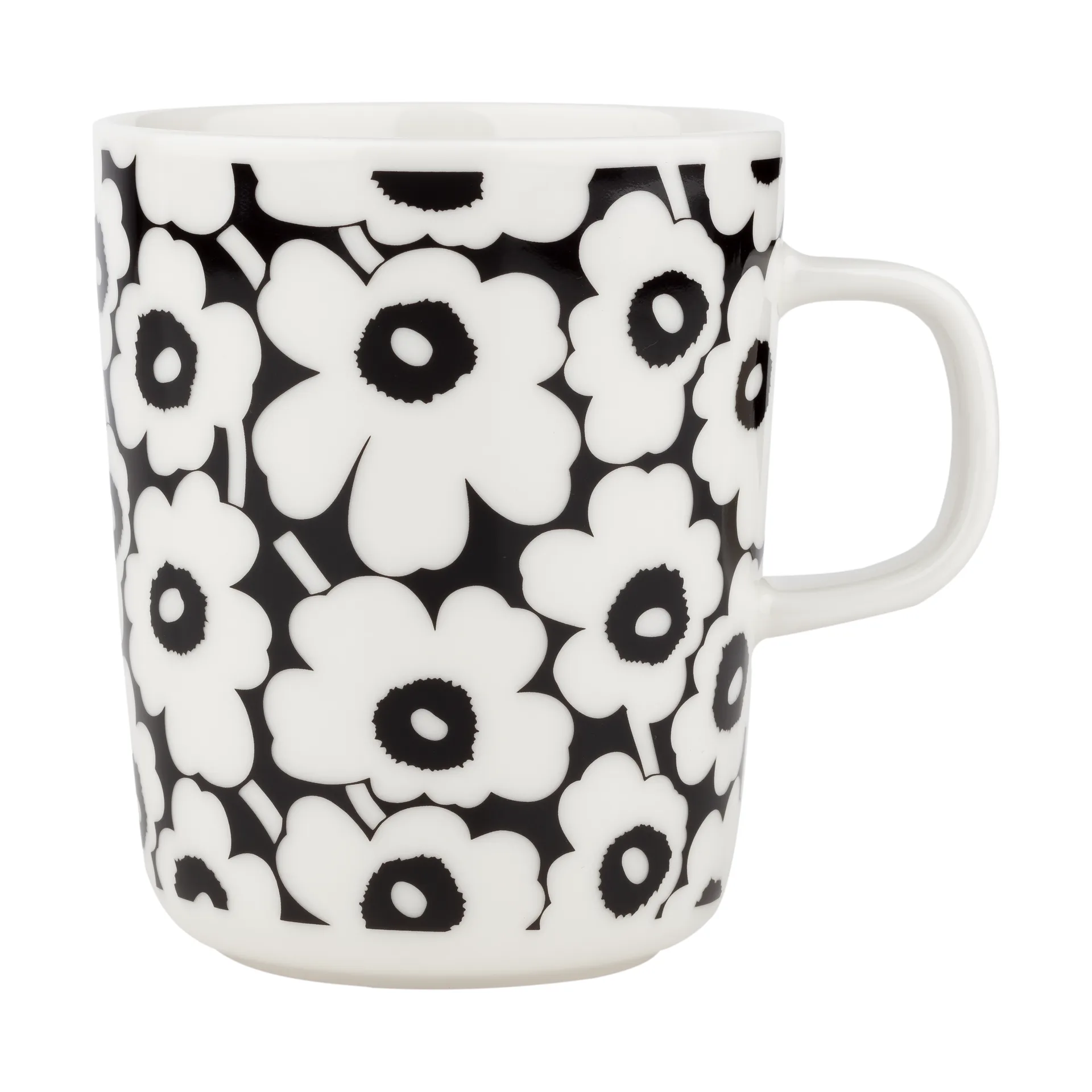 Pikkuinen Unikko krus 25 cl, Black-white Marimekko