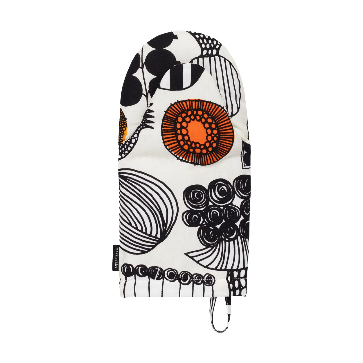 Marimekko Puutarhurin parhaat grillhandske White-black-orange