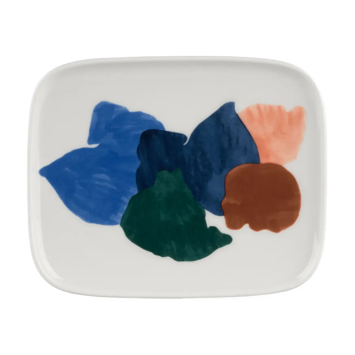 Pyykkipäivä tallerken 12x15 cm, Hvid/Blå/Grøn Marimekko