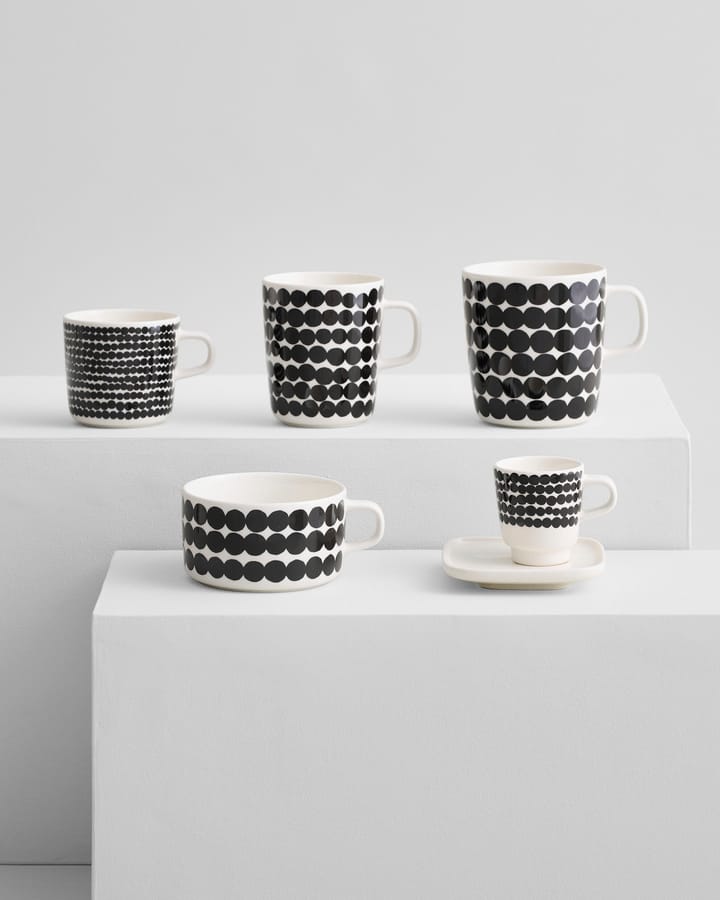 Räsymatto kaffekop 20 cl, Sort-hvid Marimekko