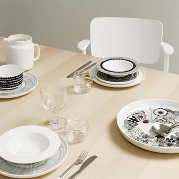 Räsymatto tallerken 20 cm 6 stk_sort små prikker - Marimekko