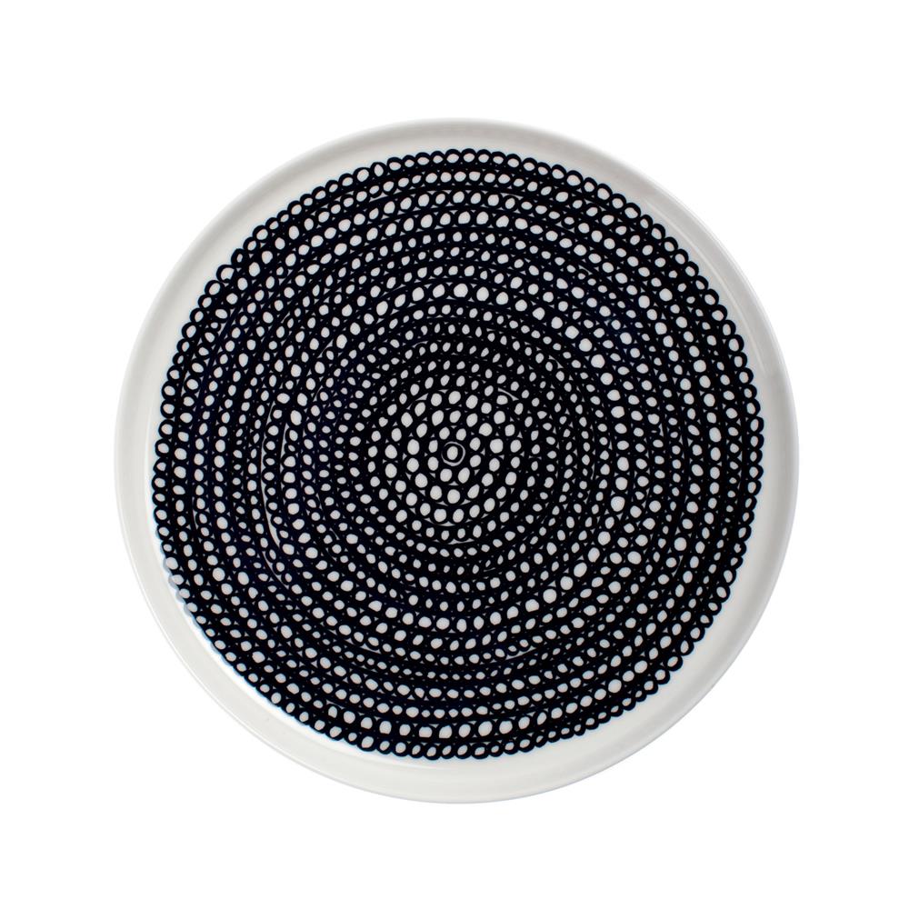 Marimekko Räsymatto tallerken Ø 20 cm sort-hvid (små prikker)