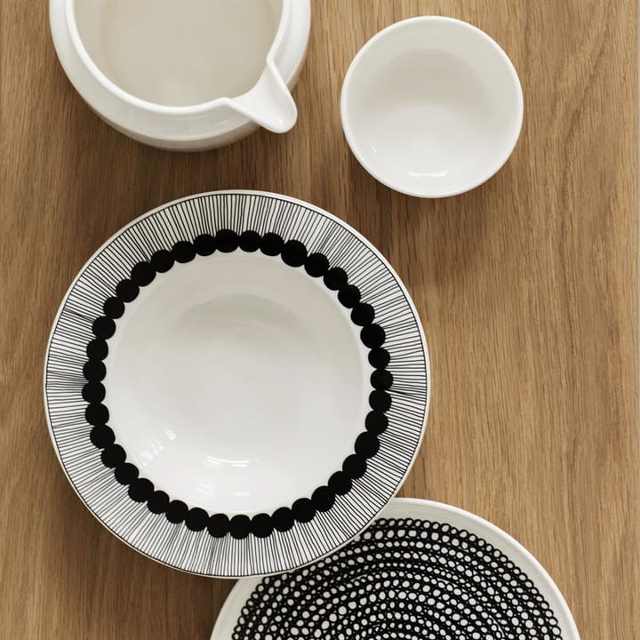Räsymatto tallerken Ø 20 cm, sort-hvid (små prikker) Marimekko