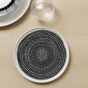 Räsymatto tallerken Ø 20 cm - sort-hvid (små prikker) - Marimekko