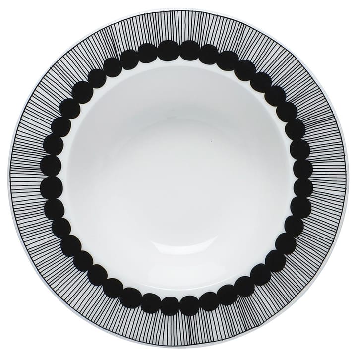 Siirtolapuutarha dyb tallerken Ø 20 cm, sort-hvid Marimekko