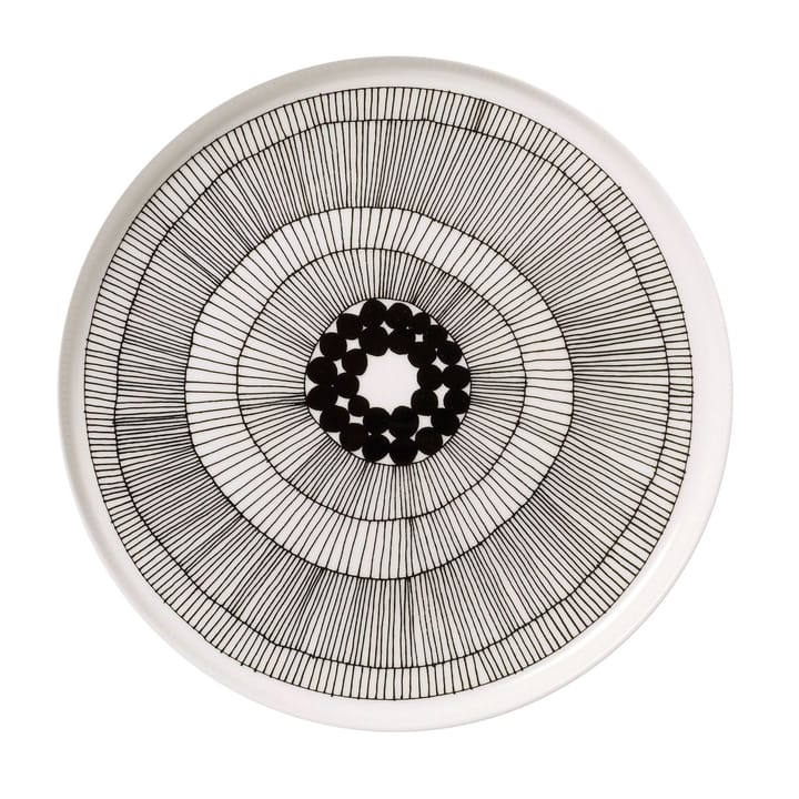 Siirtolapuutarha tallerken Ø 25 cm, sort-hvid Marimekko