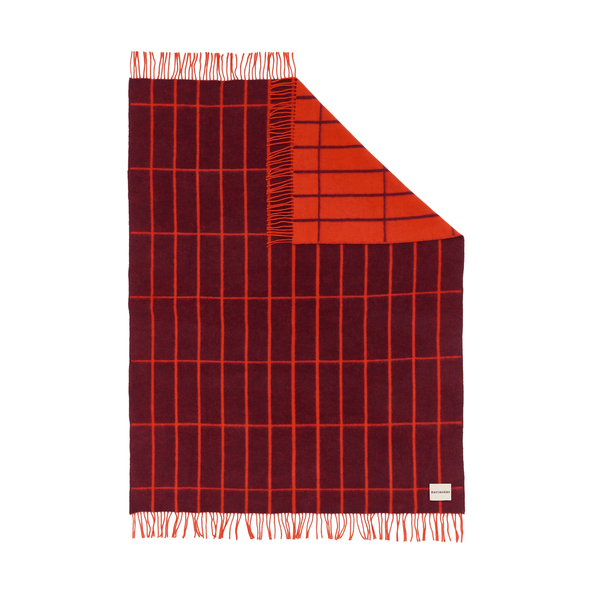 Tiiliskivi plaid, Plum-orange rød Marimekko