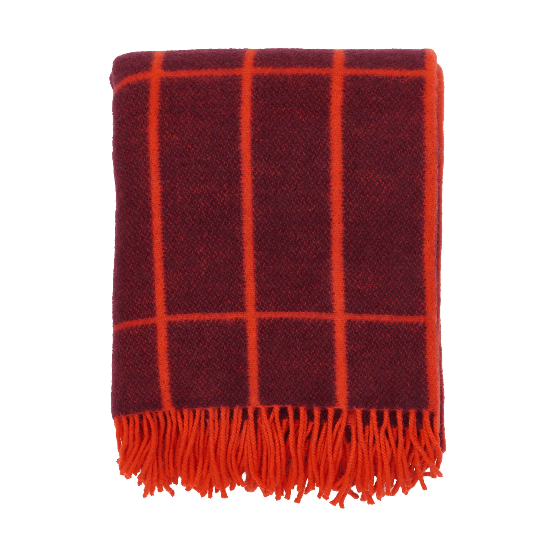 Tiiliskivi plaid, Plum-orange rød Marimekko
