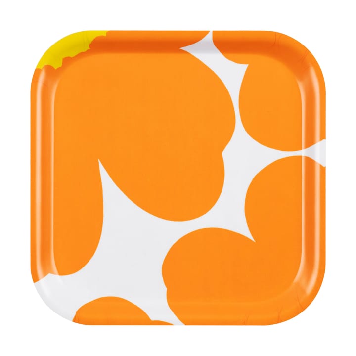 Unikko 60-års jubilæum bakke 20x20 cm, White-orange-yellow Marimekko