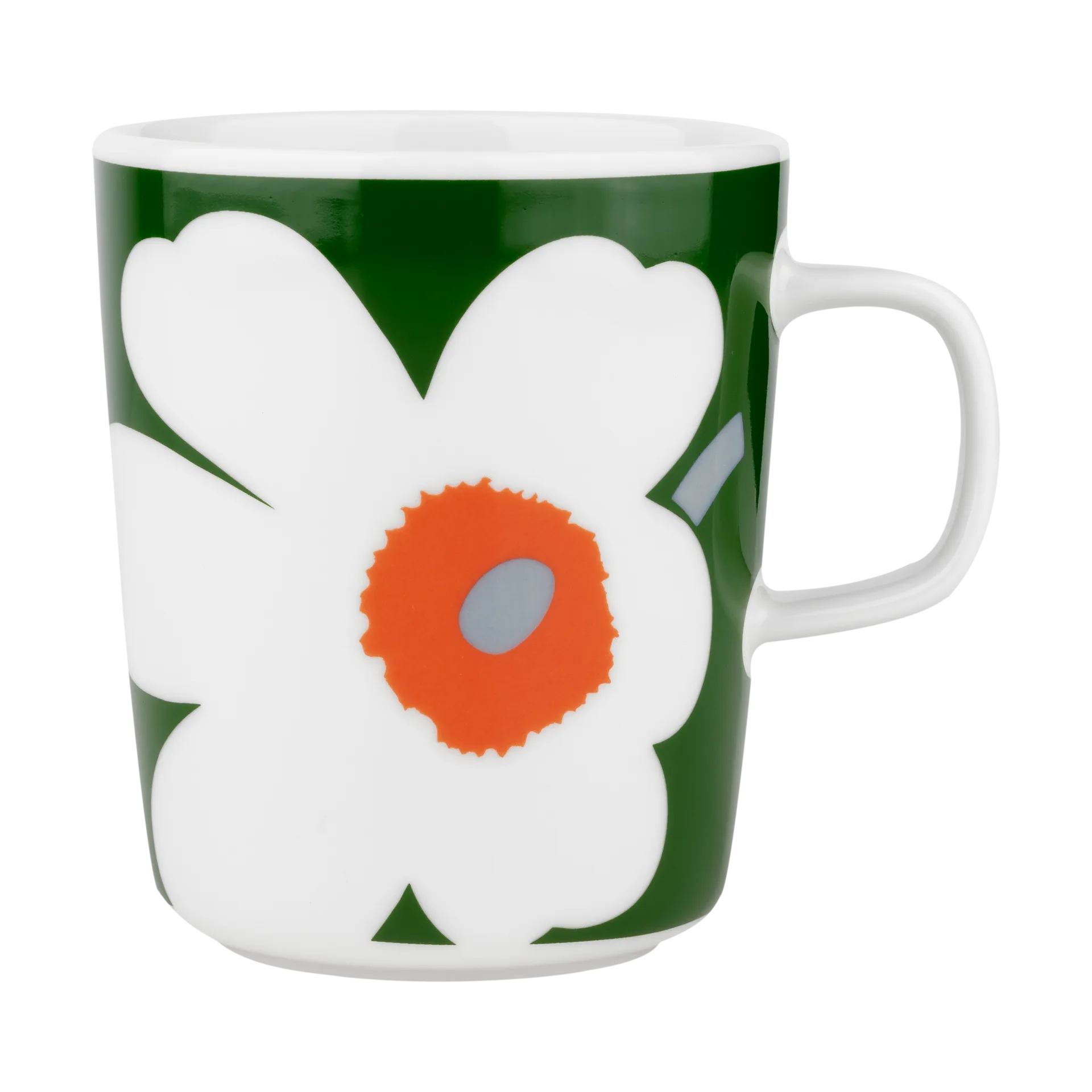 Unikko 60-års jubilæum krus 25 cl, White-green-orange Marimekko