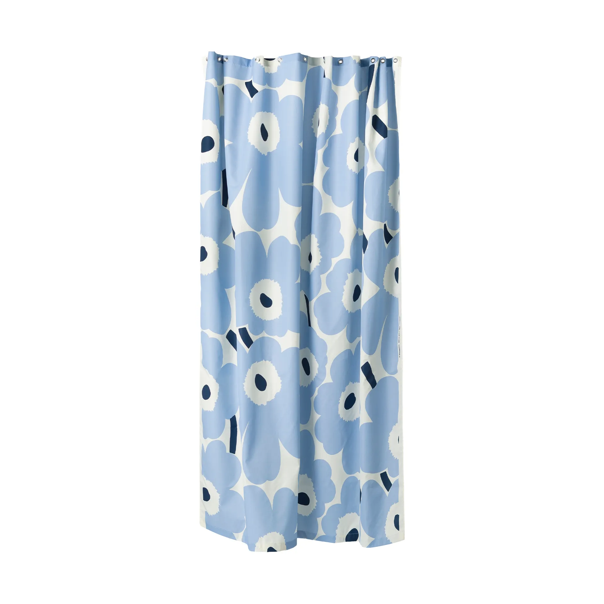 Unikko badeforhæng, Off white, light blue, navy, 180x200 cm Marimekko