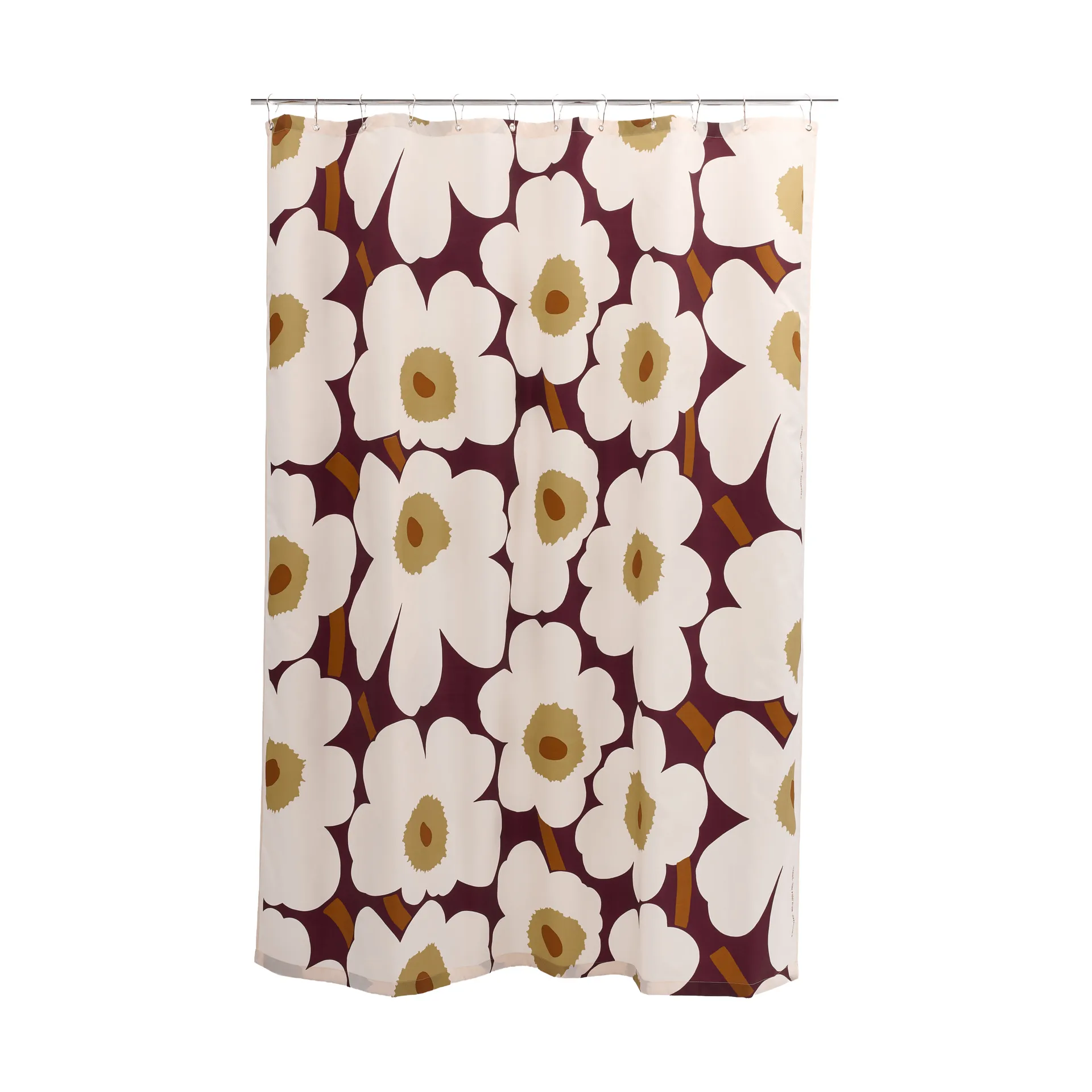 Unikko badeforhæng, Plum-pink-elmwood-toffee Marimekko