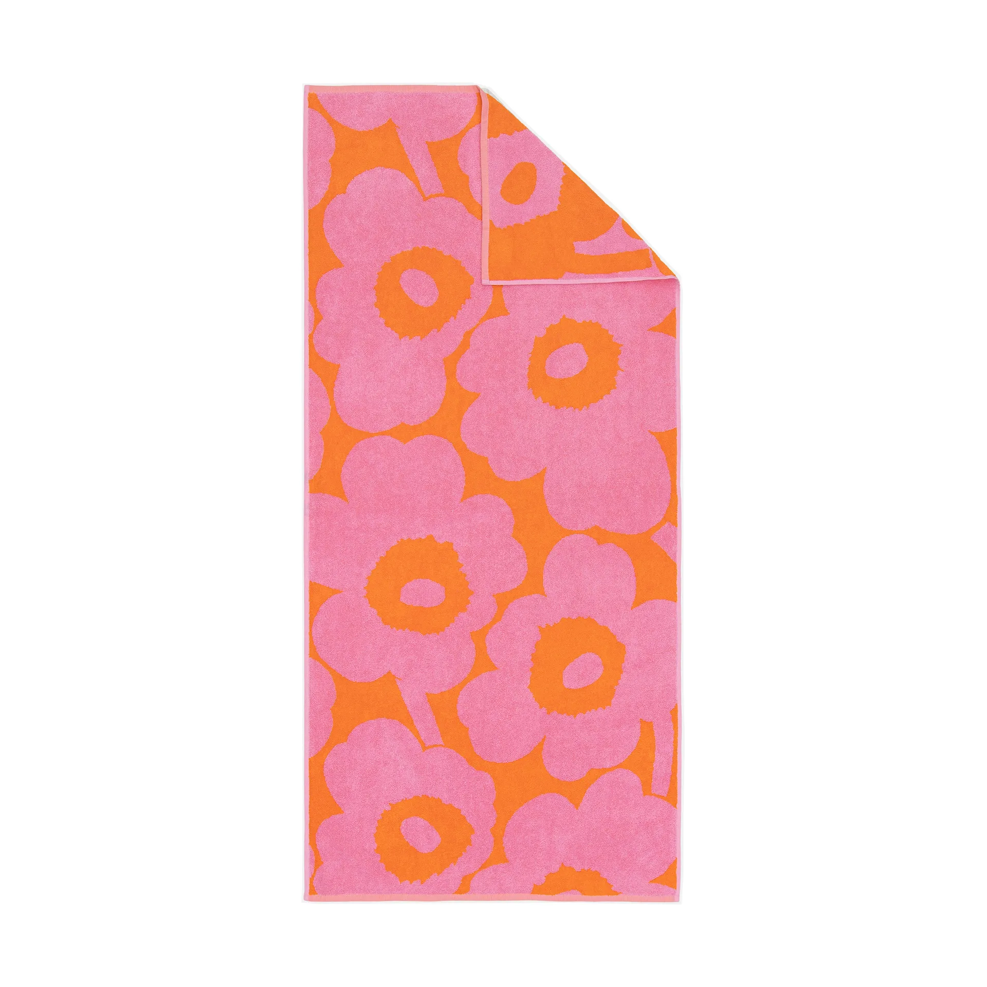 Marimekko Unikko badehåndklæde 70x150 cm Orange-pink