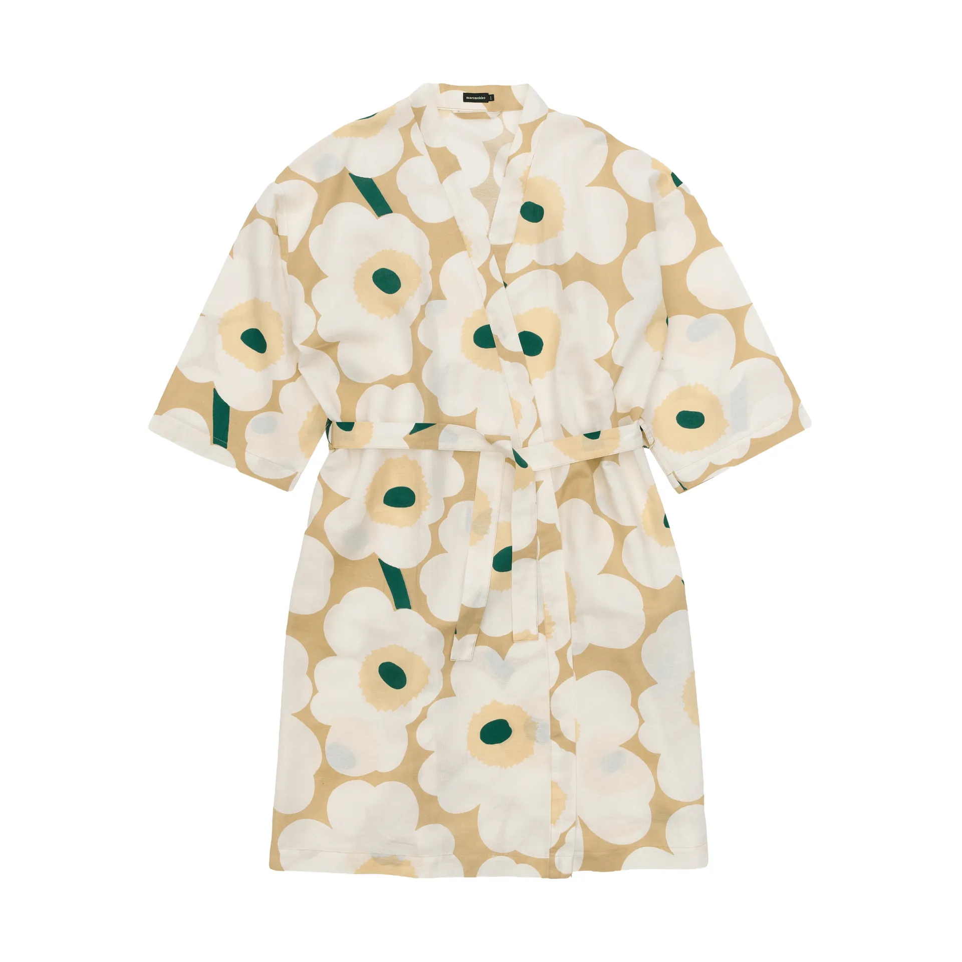 Unikko badekåbe L/XL, Sand-off white-hay-emerald Marimekko