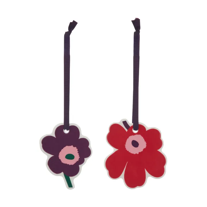Unikko dekorationsophæng - Cranberry-pink-plum, 2-dele - Marimekko