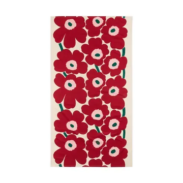 Unikko dug - Off white-cranberry-rose, 135x250 cm - Marimekko