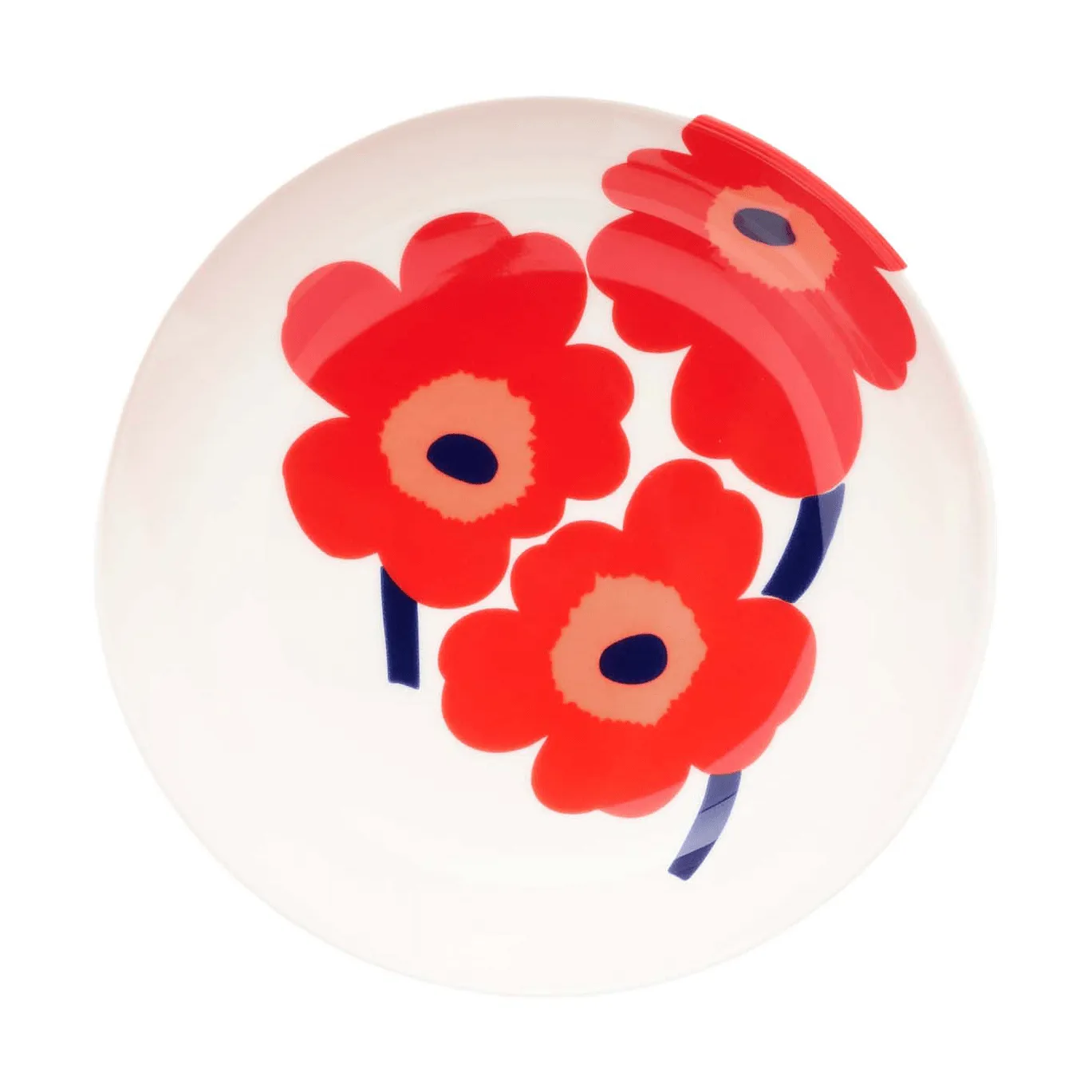Unikko dyb tallerken, White-red-blue Marimekko