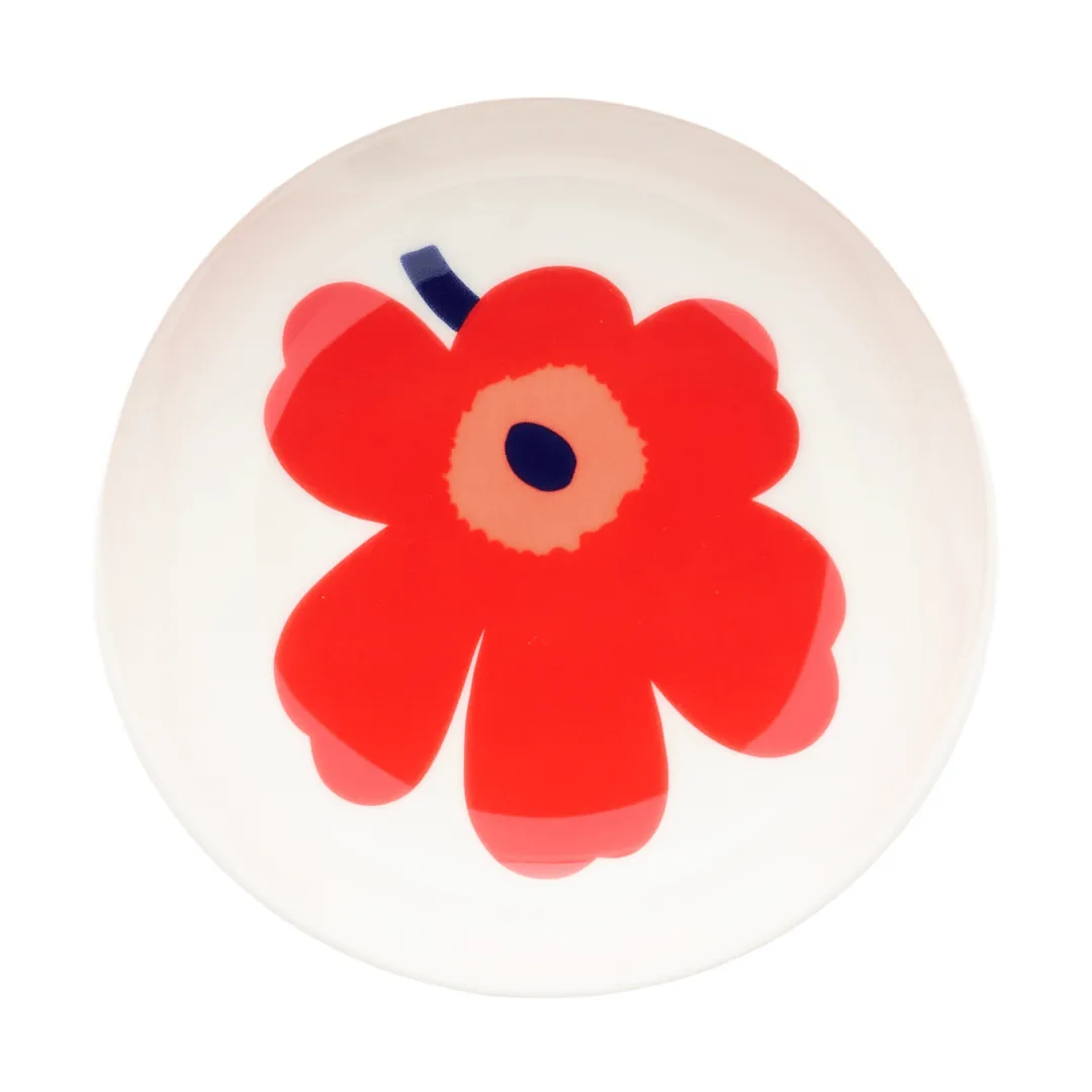 Marimekko Unikko dyb tallerken White-red-blue