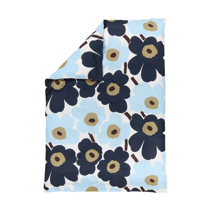 Unikko dynebetræk 150x210 cm - Off white-blueberry-cold blue - Marimekko