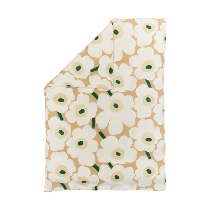 Unikko dynebetræk 150x210 cm - Sand-off white-hay-emerald - Marimekko