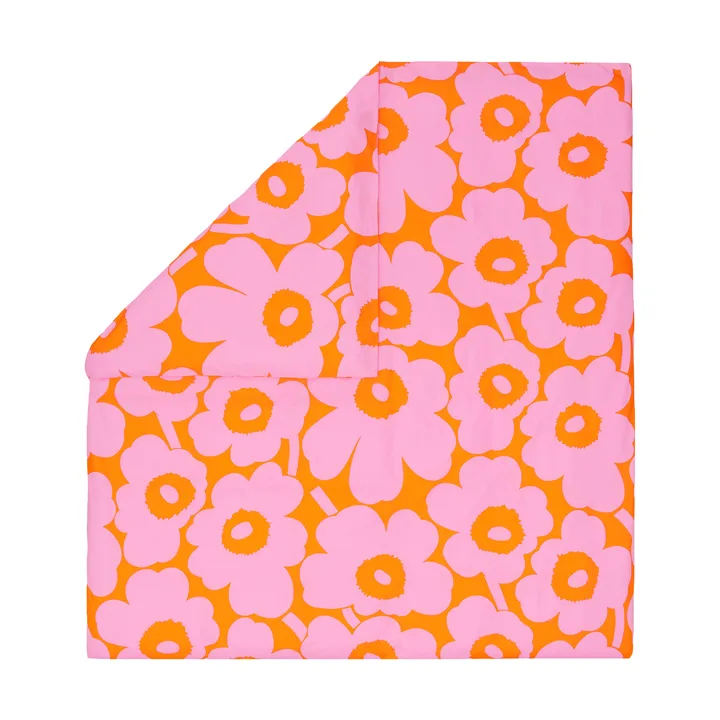 Unikko dynebetræk 220x240 cm - Orange-pink - Marimekko