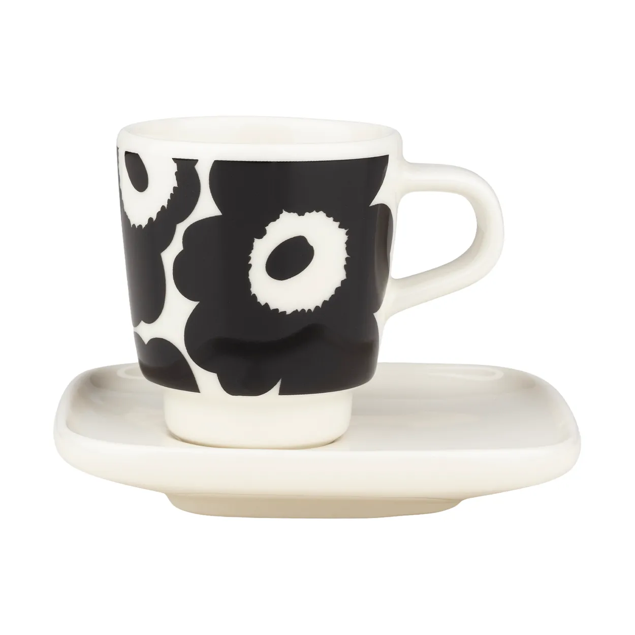 Marimekko Unikko espressokop med underkop 2 stk. Black-white