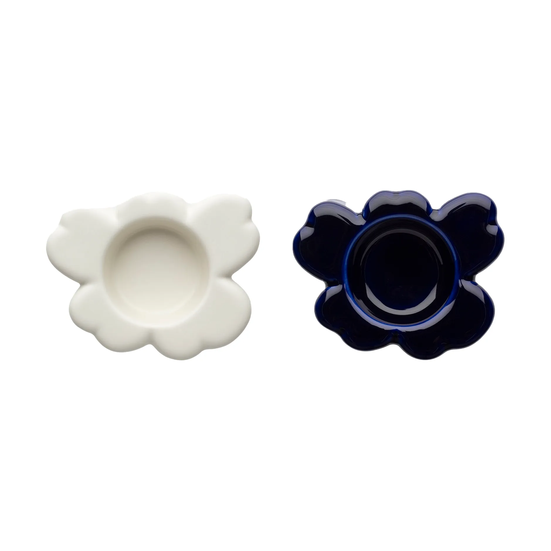 Unikko fyrfadsstage 3x10 cm 2 dele, Cobalt-white Marimekko