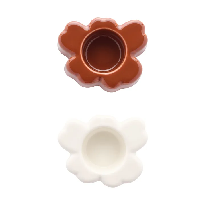 Unikko fyrfadsstage 3x10 cm 2 dele - White-chestnut - Marimekko
