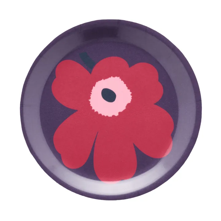 Unikko glasunderlag - Plum-cranberry-rose, Ø11 cm - Marimekko