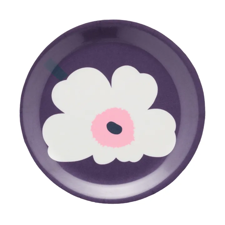 Unikko glasunderlag - Plum-white-rose, Ø11 cm - Marimekko