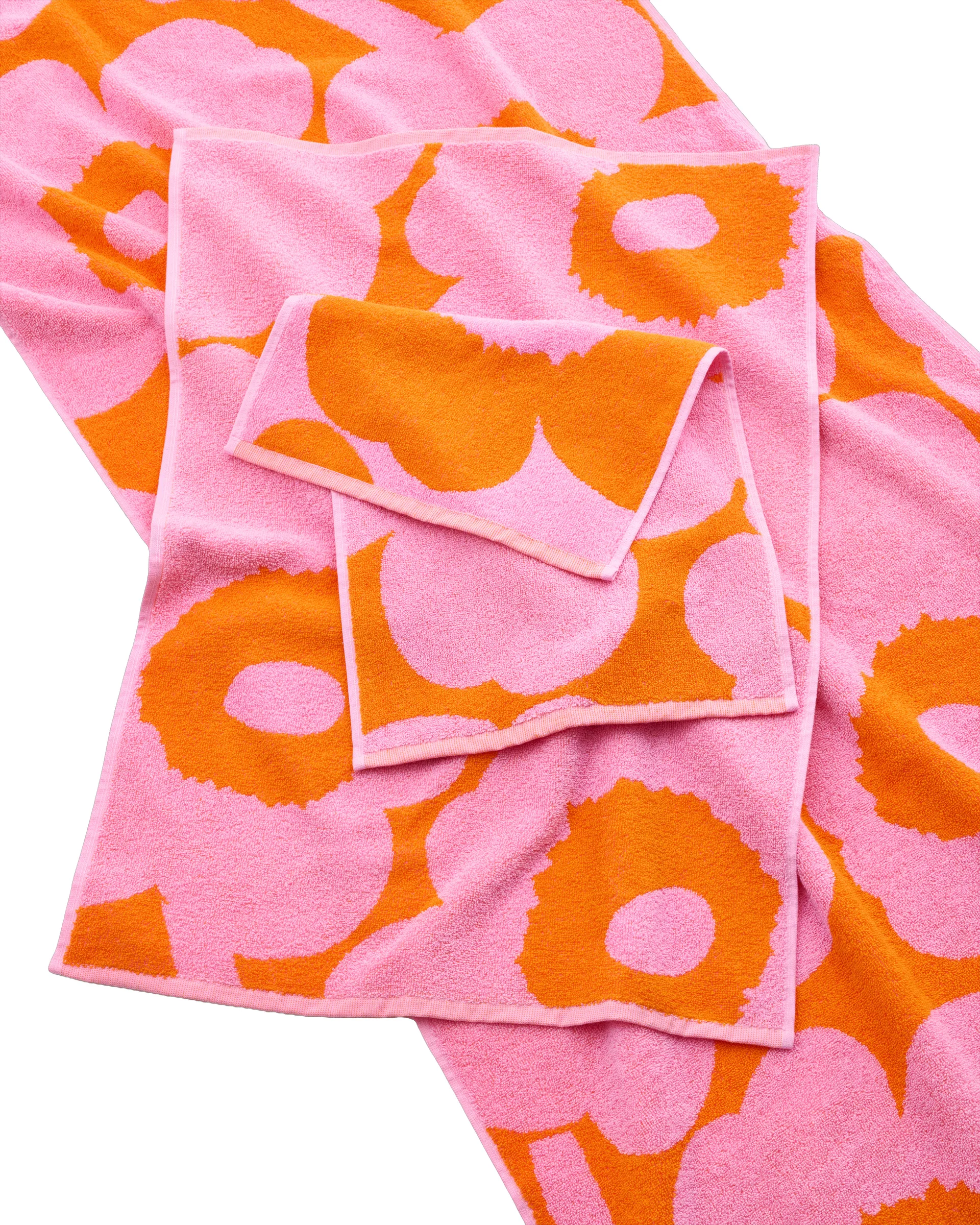 Unikko gæstehåndklæde 30x50 cm, Orange-pink Marimekko