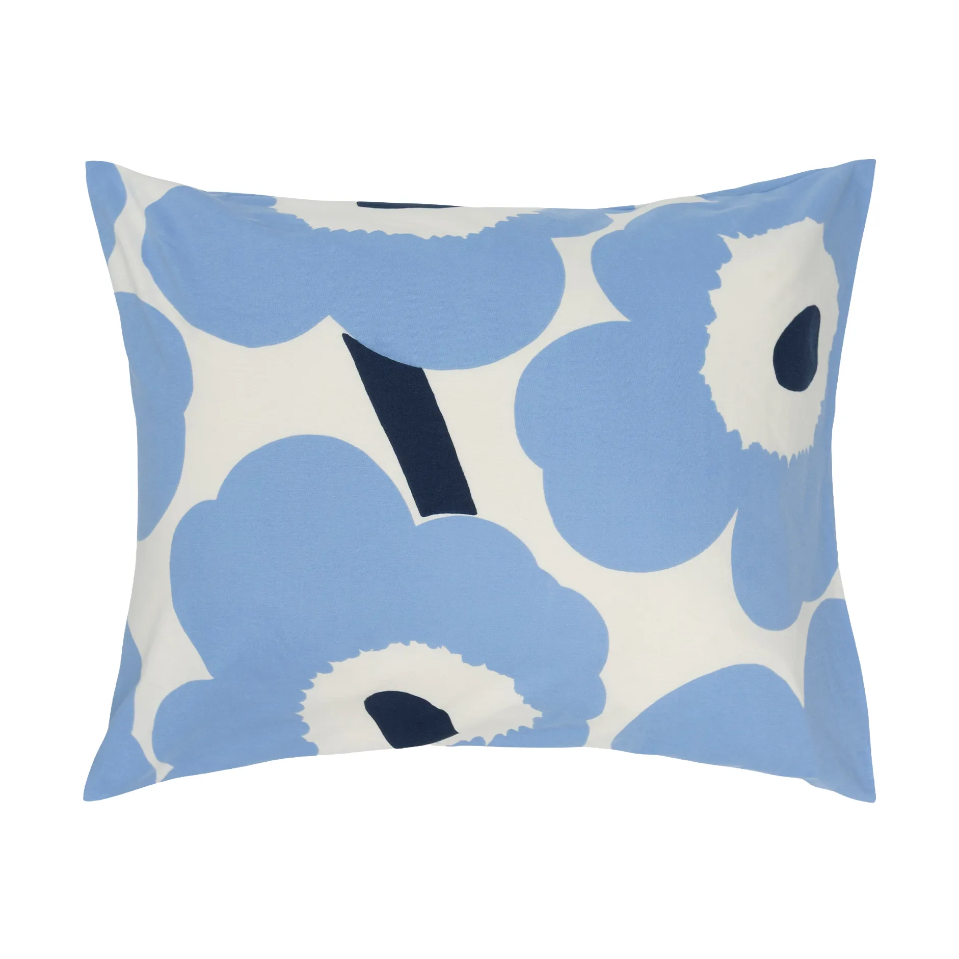 Marimekko Unikko jersey pudebetræk Off white, light blue, navy, 50x60 cm