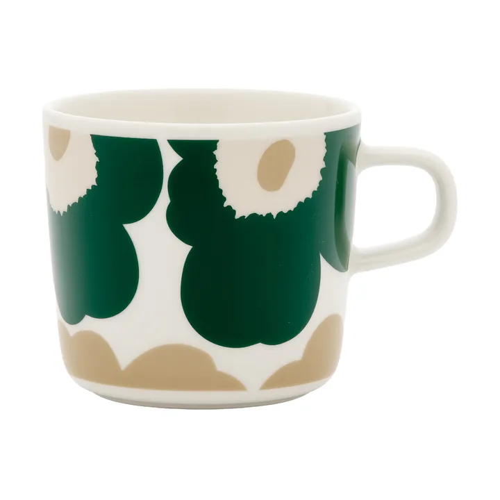 Unikko kaffekop 20 cl - White-dark green-beige-light sand - Marimekko