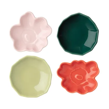 Unikko & Kivet Shape tallerken 4 dele - Pink-pear-red-dark green - Marimekko