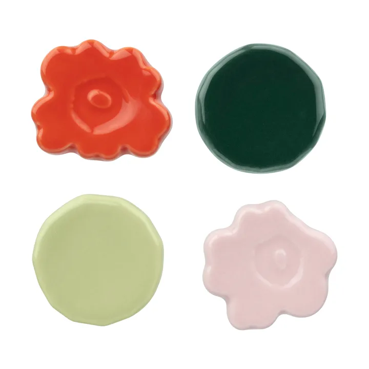 Unikko & Kivet spisepindeholdere 4 dele - Pink-pear-red-dark green - Marimekko
